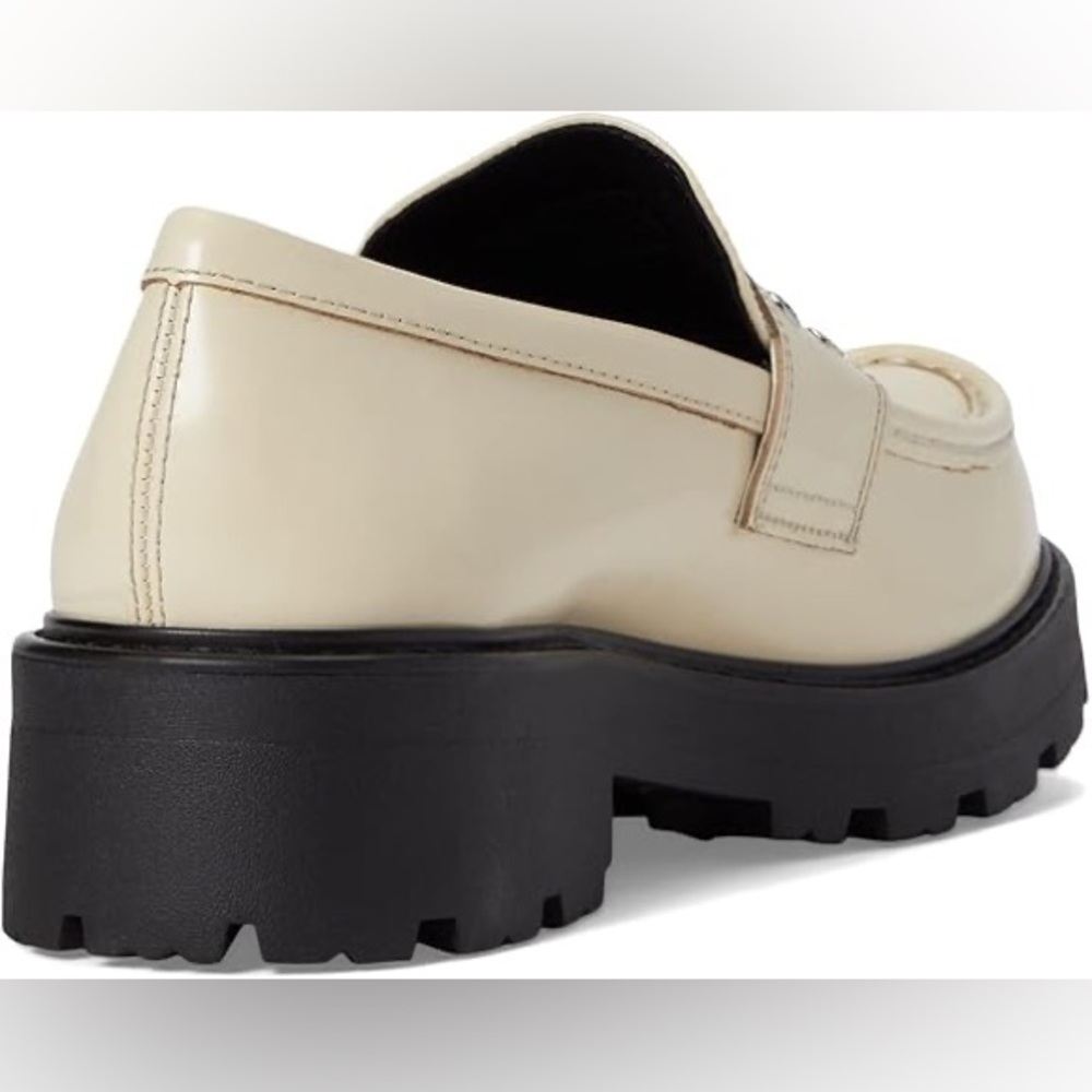 Vagabond Off-White Cosmo Platform Oxford Loafers with Grommet Detail and Buckle - Picture 4 of 5